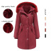 autumn and winter mid-length hooded windbreaker coat nihaostyles wholesale clothing NSNXH85617