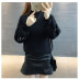 Lotus Leaf Collar Loose Lantern Sleeves Embroidered Knitted Sweater NSFYF85644