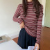 striped turtleneck plus velvet thick knitted shirt nihaostyles clothing wholesale NSFYF85647