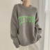 round neck letter printing pullover loose knitted sweater nihaostyles clothing wholesale NSFYF85649