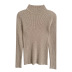 High Neck Long-Sleeved Slim Pullover Wool Top NSFYF85663
