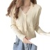 long-sleeved V-neck knitted cardigan nihaostyles clothing wholesale NSFYF85666
