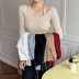 long-sleeved slim V-neck pullover sweater nihaostyles clothing wholesale NSFYF85682