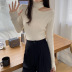 High-Necked Long-Sleeved Hollow Sweater NSFYF85683