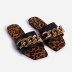 large size metal chain square toe flat bottom slippers nihaostyles wholesale clothes NSCRX85695