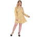 Plus Size Long-Sleeved Floral Dress NSWCJ85918