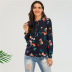 Printed Ribbon Long Sleeve T-shirt nihaostyles clothing wholesale NSWCJ85945