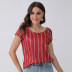 loose vertical stripes round neck T-shirt nihaostyles clothing wholesale NSWCJ85949