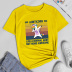 Cartoon unicorn letter printing short-sleeved T-shirt nihaostyles clothing wholesale NSYAY88168