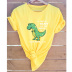 Cartoon dinosaur letter print short-sleeved T-shirt nihaostyles clothing wholesale NSYAY88167