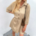 pure color lapel long-sleeved buttoned dress nihaostyles wholesale clothing NSDY85993