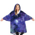 starry sky digital print silver fox fur zipper hooded blanket sweatershirt nihaostyles wholesale clothing NSMDF86115