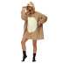 penguin digital print silver fox velvet loose hooded blanket sweatershirt nihaostyles wholesale clothing NSMDF86119
