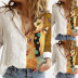Printed Lapel Panel Long Sleeve Shirt NSXIA86870