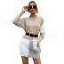 round neck contrast color knitted base sweater skirt nihaostyles wholesale clothes NSYYF86330