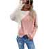 long-sleeved color-blocking knitted sweater nihaostyles wholesale clothing NSYYF86388