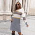 long-sleeved v neck knitted long sweater dress nihaostyles wholesale clothing NSYYF86400