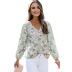 V-neck long-sleeved floral chiffon top nihaostyles wholesale clothing NSQSY86574