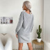 Long Knitted Round Neck Pure Color Sweater Dress nihaostyles wholesale clothing NSYYF86618
