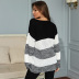 striped color-blocking mid-length sweater nihaostyles wholesale clothing NSYYF86623