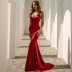 V-neck sling fishtail dress nihaostyles wholesale clothes NSKAN86726