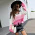 V-neck loose striped off-the-shoulder tassel pullover knit top nihaostyles clothing wholesale NSYH86774