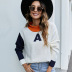 letter contrast stand collar pullover loose sweater nihaostyles clothing wholesale NSYH86778