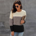 long-sleeved round neck stitching color knitted sweater nihaostyles wholesale clothing NSQSY86992
