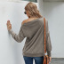 solid color casual long-sleeved off-shoulder top nihaostyles wholesale clothing NSQSY87017