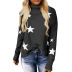 Suéter de manga larga con estampado de estrella de cuello alto de invierno nihaostyles ropa al por mayor NSQSY87023
