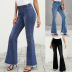 high waist loose ripped flared jeans nihaostyles wholesale clothing NSQSY87141