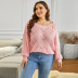 suéter de manga larga hueco de color sólido nihaostyles ropa al por mayor NSQSY87150