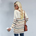  V-neck striped loose sweater nihaostyles wholesale clothing NSQSY87151