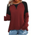 long-sleeved round neck waffle stitching  raglan T-shirt nihaostyles wholesale clothing NSXIA87932