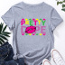 colorful letters lip printing short-sleeved T-shirt nihaostyles clothing wholesale NSYAY88163