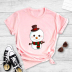 Christmas snowman print short-sleeved T-shirt nihaostyles wholesale Christmas costumes NSYAY88161
