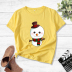 Christmas snowman print short-sleeved T-shirt nihaostyles wholesale Christmas costumes NSYAY88161
