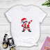 Santa Claus print short-sleeved T-shirt nihaostyles wholesale Christmas costumes NSYAY88160