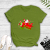 Flying Santa Claus print short-sleeved T-shirt nihaostyles wholesale Christmas costumes NSYAY87392