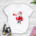 Santa Claus print short-sleeved T-shirt nihaostyles wholesale Christmas costumes NSYAY87391