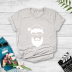 Santa avatar print short-sleeved T-shirt nihaostyles wholesale Christmas costumes NSYAY87923
