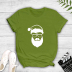 Santa avatar print short-sleeved T-shirt nihaostyles wholesale Christmas costumes NSYAY87923
