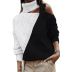 contrast color stand-up collar hollow sweater nihaostyles wholesale clothing NSQSY87245