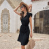 v-neck leopard print loose knee-length dress nihaostyles wholesale clothing NSQSY87248