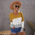 V-neck loose color matching casual sweater nihaostyles wholesale clothing NSQSY87258