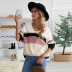 V-neck long-sleeved casual striped sweater nihaostyles wholesale clothing NSQSY87271
