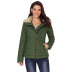 imitation fur collar long-sleeved zipper cotton-padded jacket nihaostyles wholesale clothing NSQSY87275