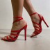 Pointed Toe Thin Belt Patent Leather High Heel Sandals NSSO81726