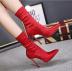 women s elastic satin surface pointed toe mid-tube stiletto boots nihaostyles wholesale clothing NSSO81739