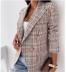 Double-Breasted Plaid Print Suit Jacket NSYF81759